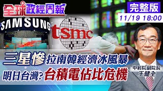 【全球政經周報】亞洲金融風暴將起?三星大陸市佔慘剩0.6%拉垮南韓2成經濟 台積電佔台灣GDP多少?揭出口陸佔6成警訊 2023步日韓後塵?地緣政治衝垮半導體危機 20221119 @中天財經頻道CtiFinance