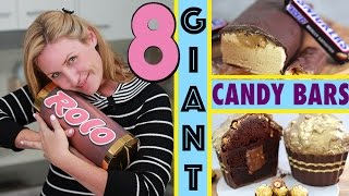 8 GIANT CANDY BAR RECIPES | How To Make a HUGE ROLO, PEANUT BUTTER CUP & More