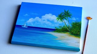 Seascape Painting | Sea Painting | Acrylic Painting for Beginners
