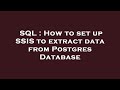 SQL : How to set up SSIS to extract data from Postgres Database