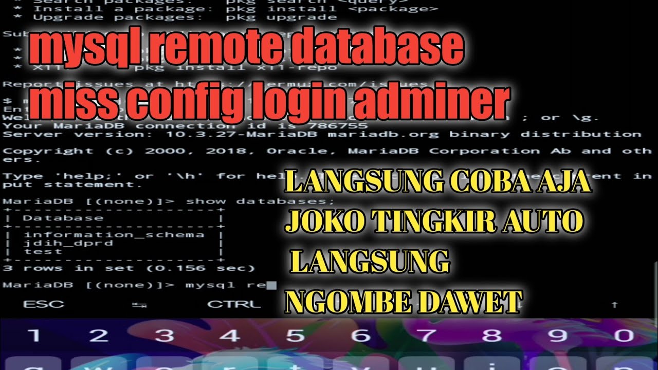 mysql remote database miss config login adminer || 2022 || terbaru || #mysql #sqli #hacking’ mysql remote database miss config login adminer || 2022 || terbaru || #mysql #sqli #hacking