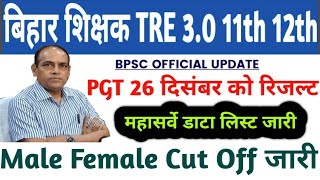 BPSC TRE 3.0 PGT RESULT 26 DEC 👉📄 11-12 BPSC TRE 3 Cut-off List Out 2024🎯BPSC TRE 3 Cut-Off #bpsc