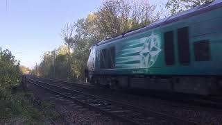 DRS 68018 and 68033 work 1Z01 at Needham Market and Great Blakenham