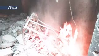 آثار الدمار الذي خلفه استهداف طيران الاحتلال الروسي للحي الغربي في مدينة كفرنبل بريف إدلب - سوريا