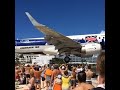 embraer erj 190 landing at saint martin northeast caribbean.