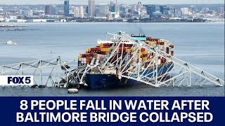 Francis Scott Key Bridge in Baltimore collapses after struck by ship; vehicles sent into water