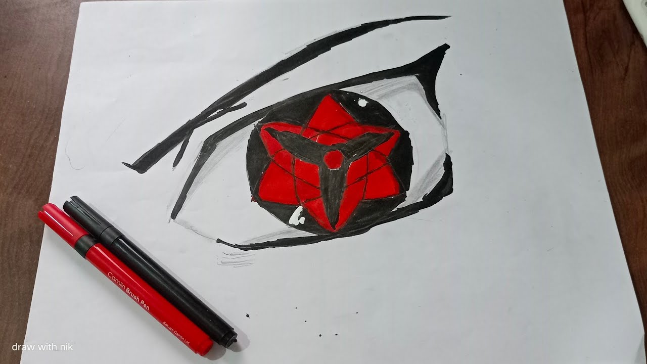 How To Draw Sasuke's Mangekyou Sharingan - Step By Step Tutorial - YouTube