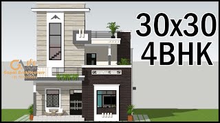 30x30 East Facing House Design With Vastu, 30x30 3D House Design With Vastu, Gopal Architecture