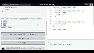 Lesson 77 | Basic JavaScript | Adding a Default Option in Switch Statements