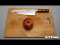 Kitchen Knife AliExpress | XINZUO Chef Knife 67 Layers Damascus Steel + VG10 - Chopping apple (4K)