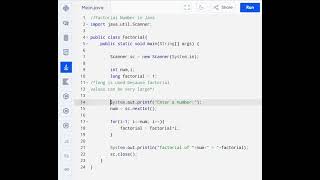 Factorial Number in Java