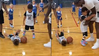 Julius Randle's son hilariously takes down teammate during basketball game 🤣