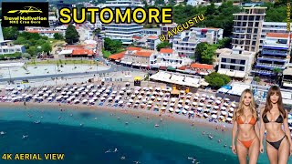 SUTOMORE kupanje i Plaža u Avgustu 2024 - SUTOMORE City \u0026 Beach [4K Aerial View] MNE Crna Gora