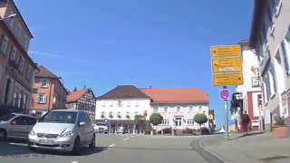 Ortsdurchfahrt Beerfelden / Driving through the Hessian town of Beerfelden in the German Odenwald