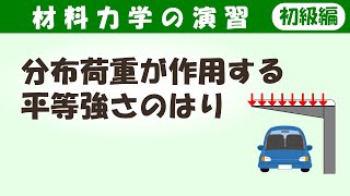 分布荷重が作用する平等強さのはりの応力やたわみの計算方法を演習しよう！【材料力学の演習（初級編）】