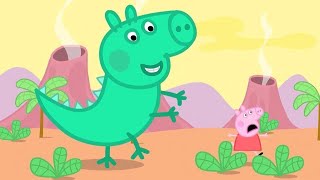 Peppa And George Learn to Grow Vegetables, George Wants to Put Dinosaurs in to Make Dinosaurs Bigger