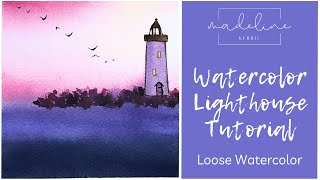 Dreamy Watercolor Tutorial: Paint a Lighthouse Landscape With Me!