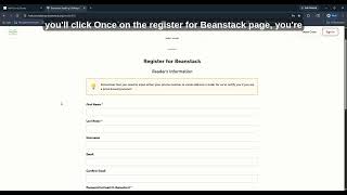 Beanstack Tutorial Web - Register a new individual