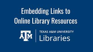 Embedding Links to Online Library Resources