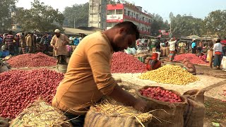 বগুড়ার মহাস্থানের বিখ্যাত সবজি বাজার ।। The Largest Vegetable Market in Bogura ।। Bangladesh