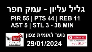 Galil Elion VS Hefer U19 #69 PIR 55 | PTS 44 | REB 11 | AST 5 | STL 3 - 38 MIN