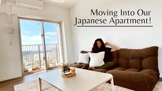 Vlog 6: Moving into our Japanese apartment!//Military PCS shipment comes, furnishing our apt \u0026 more!