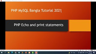 Print and Echo statement in php bangla tutorial part 05