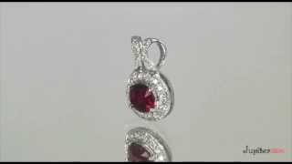 14KWG Pendant  with Oval Red Spinel 0.75cts and Dia 0.15cts