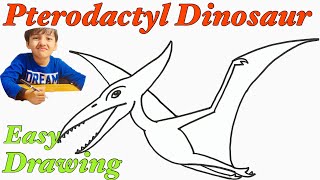 How To Draw Pterodactyl EASY- Favorite Dinosaurs Drawing