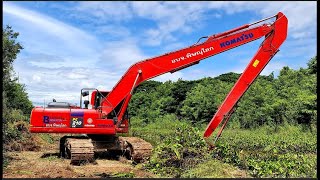 รถขุด KOMATSU PC210LC-10M0 [SLF] 17 เมตร รถแดงบูมยาวครับชอบมาก สวัสดีครับป๋าวันนี้มาลุยงานลอกคลอง