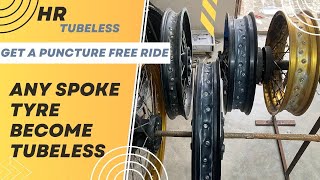 How To Tubeless Tyre / Rim of Himalayan450 / Scram / All Brand Spoke Rim  | The Dino Rider |