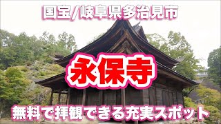 永保寺/岐阜県多治見市【寺院】2つの国宝を無料で拝観できる充実スポット【4K】【旅行VLOG|徳弘効三】虎渓山,虎渓山町,臨済宗,南禅寺派,観音堂,開山堂,国宝,庭園,国の名勝,虎渓公園