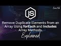 How to Remove Duplicate Elements from an Array Using JavaScript | JavaScript | Programming