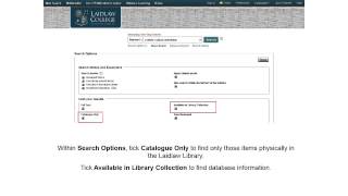 Laidlaw College Library: One Stop Search tutorial