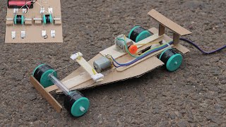 how to make f1 racing car with dc motor very simple