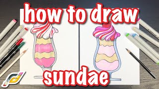 How to Draw ICE CREAM SUNDAE - Step by Step Drawing Tutorial - Easy Drawings for Anyone
