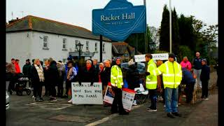 TRAILER TRASH? ROSCREA LOCALS WAVE WHITE FLAG IN RACKET HALL PROTEST + TAKE THEIR TRAILERS WITH THEM