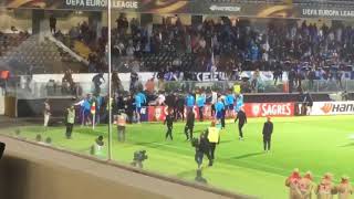 Patrice Evra Fly Kicks Marseille fan (Fan view) Cantona esque