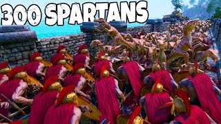 300 Spartans Hold Bridge VS 100,000 VELOCIRAPTORS!? - Ultimate Epic Battle Simulator UEBS
