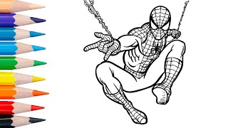 Spiderman coloring pages #superhero #satisfyingvideo #coloring #spidy