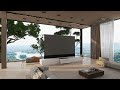 Hidden tv cabinet with ALR retractable projector screen-72-120inch Laser TV home movie floor screen