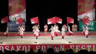 第２５回よさこいソーラン祭り２０１６、６、８大通り西８丁目ステージ演舞コカ・コーラ札幌国際情報大学