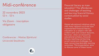 Financial literacy as mass-education? The affordances and challenges of teaching and learning ...