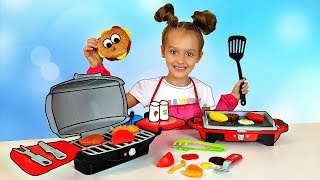 Nastya Pretend Play Cooking with BBQ Grill Toy