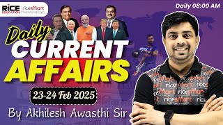 24 February Current Affairs | Daily Current Affairs By Akhilesh Awasthi Sir | Rice Smart Hindi