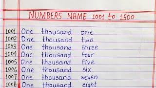 Numbers name 1001 to 1500 // Numbers in words 1001 to 1500 in English // 1001 to 1500 Number names