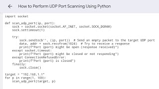 How To Perform UDP Port Sacnning Using Python