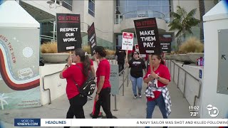 Hilton Bayfront hotel workers go on strike