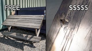 Dumpster Picnic Table DIY Epoxy Countertop Makeover with Real Bronze Resin