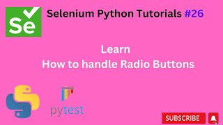 #tutoruials 26 || How to handle radio button || Selenium Python